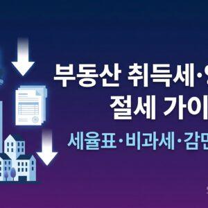 부동산 취득세 양도세 절세 가이드 세율표 비과세 대표 썸네일