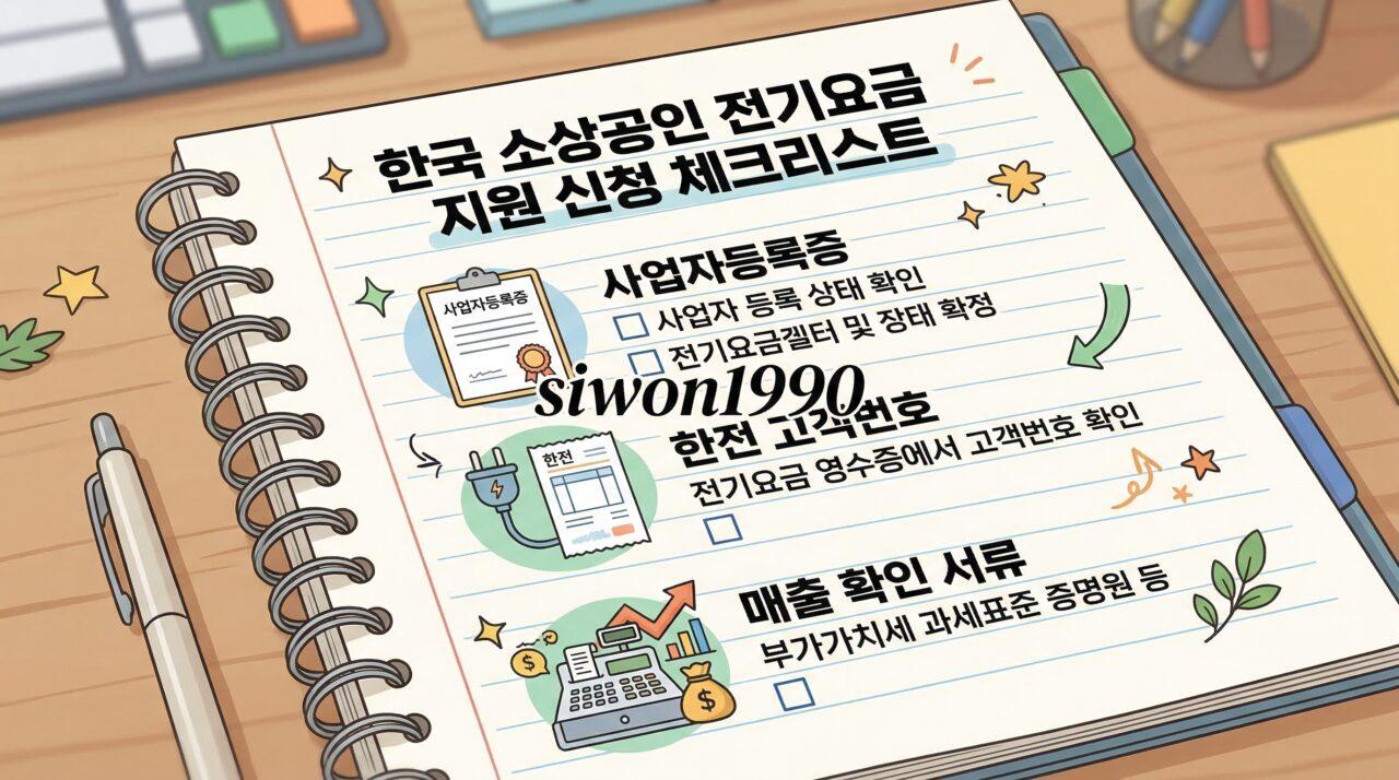 소상공인 전기요금 지원 신청 체크리스트