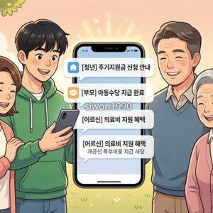 복지멤버십 가입 후 맞춤형 복지서비스 알림을 받는 모습