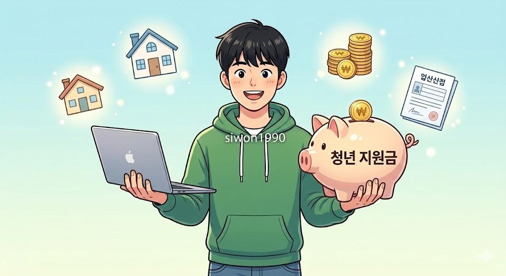 청년 지원금 7가지를 확인하는 청년의 모습