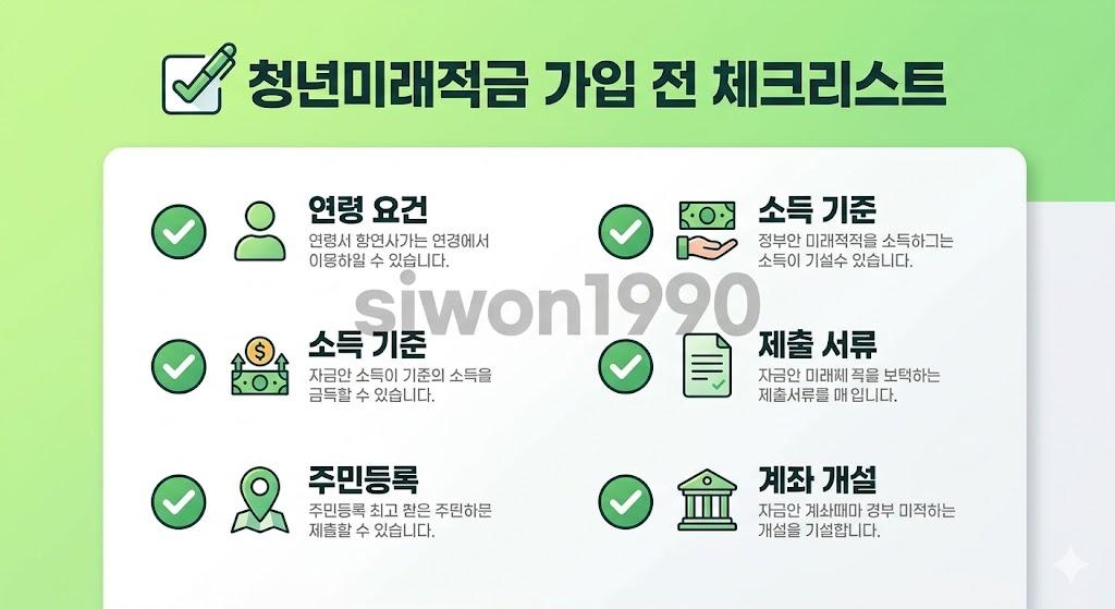 청년미래적금 가입 전 체크리스트 안내
