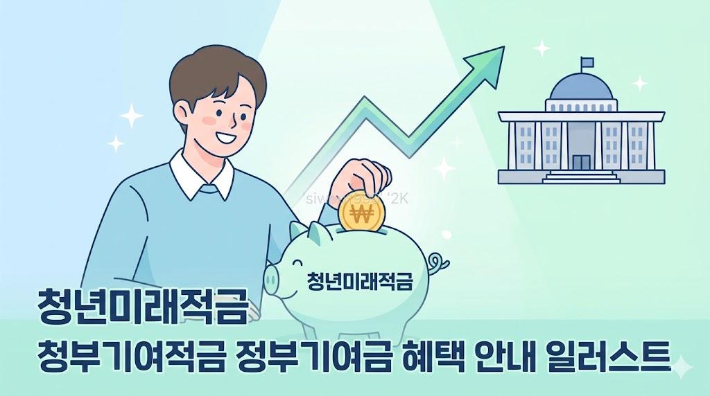 청년미래적금 정부기여금 혜택 안내 일러스트