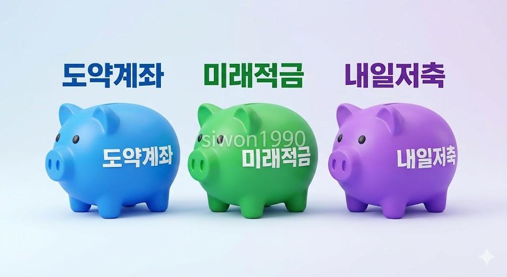 청년도약계좌 청년미래적금 청년내일저축계좌 3종 비교 일러스트