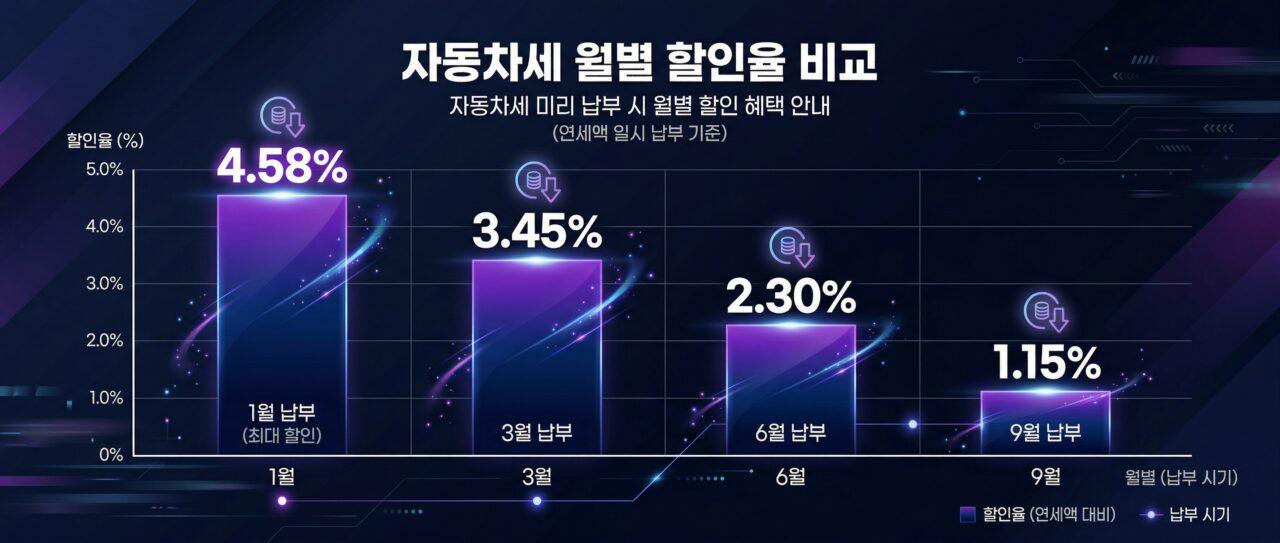 월별 할인율 비교 막대그래프 카드 (1월→3월→6월→9월 시각화)