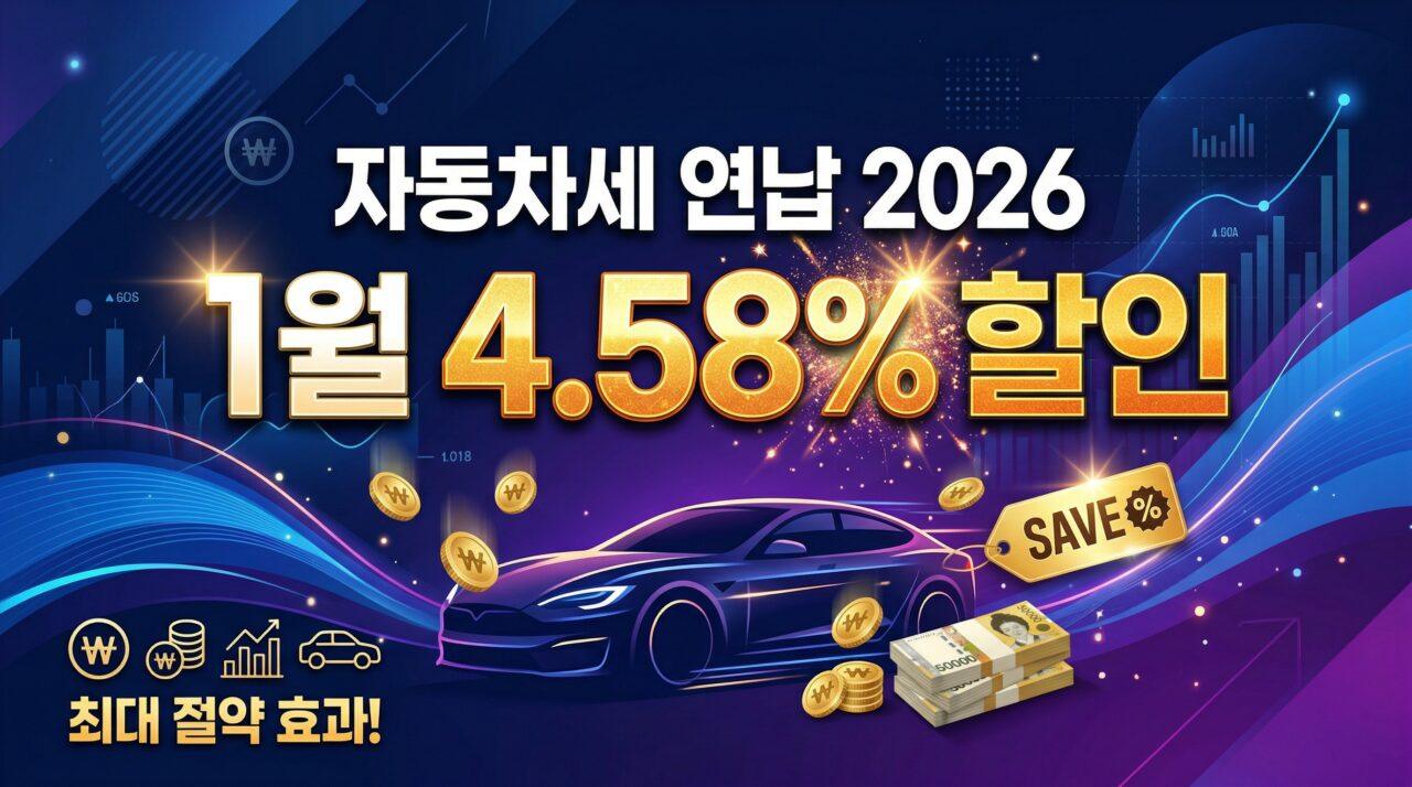 자동차세 연납 할인 2026 완벽 가이드 – 1월·3월·6월·9월 할인율·신청방법 총정리