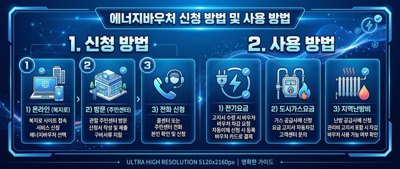 신청 방법 + 사용 방법 카드