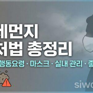 미세먼지 대처법 등급별 행동요령 마스크 실내관리 좋은음식 총정리 썸네일