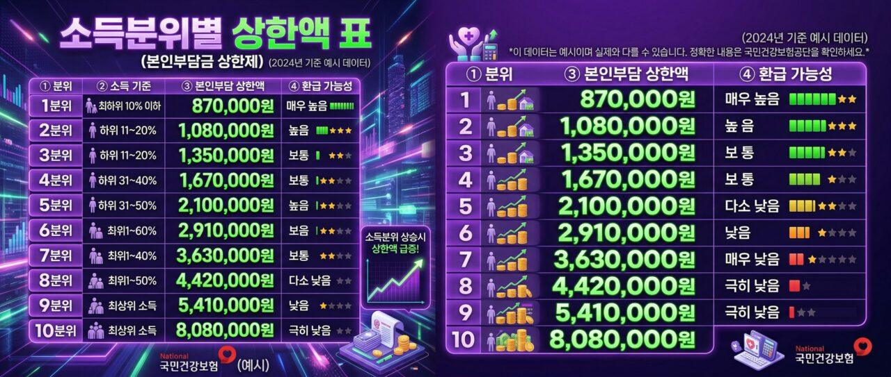 소득분위별 상한액 표 카드