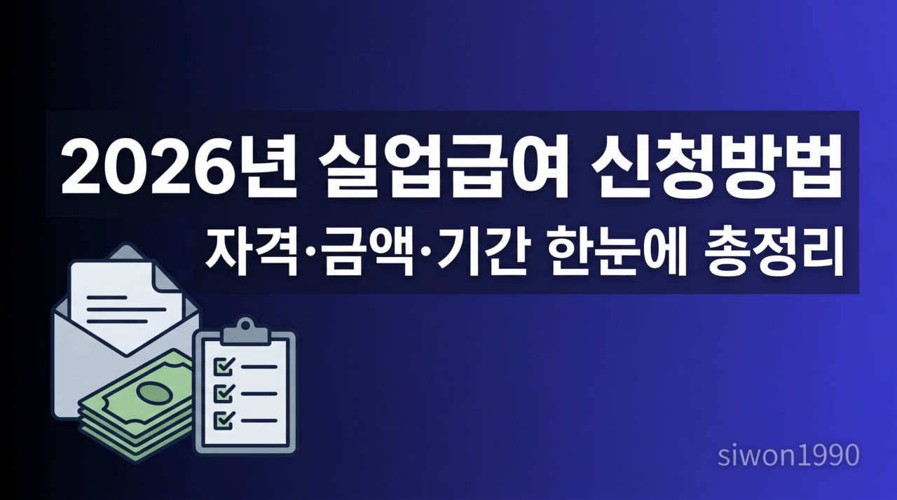 2026년 실업급여 신청방법 완벽가이드 – 자격·금액·기간 한눈에 총정리