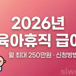 2026년 육아휴직 급여 신청방법 월 최대 250만원 총정리