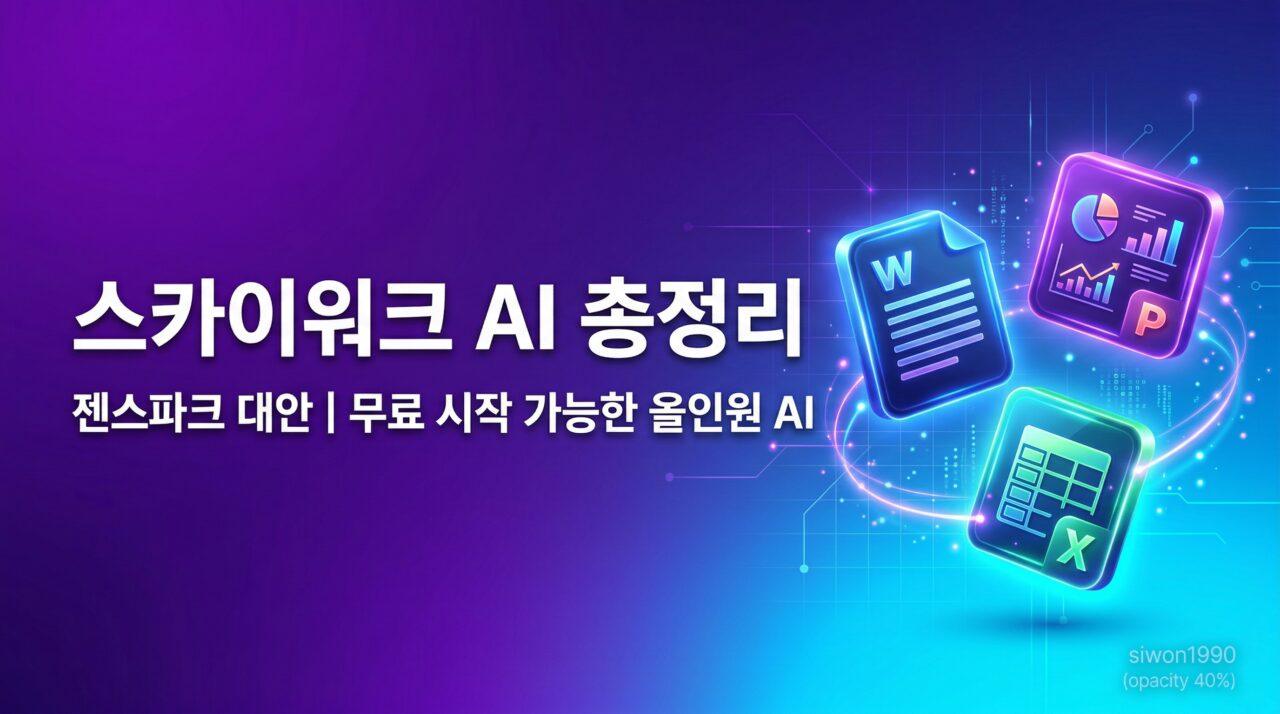 스카이워크 AI 총정리 – 젠스파크 한도 제한에 지쳤다면? 무료 시작 가능한 올인원 AI 워크스페이스