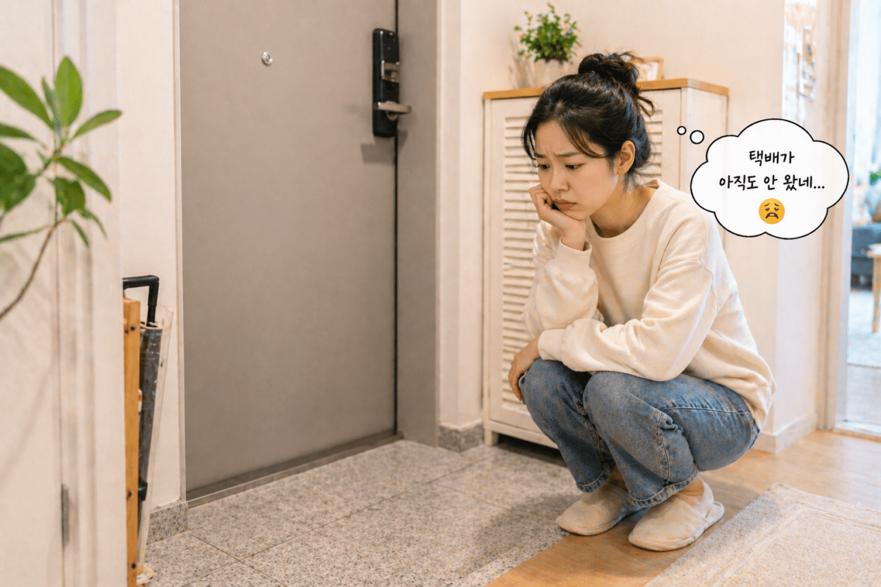 배송 기다리는 상황