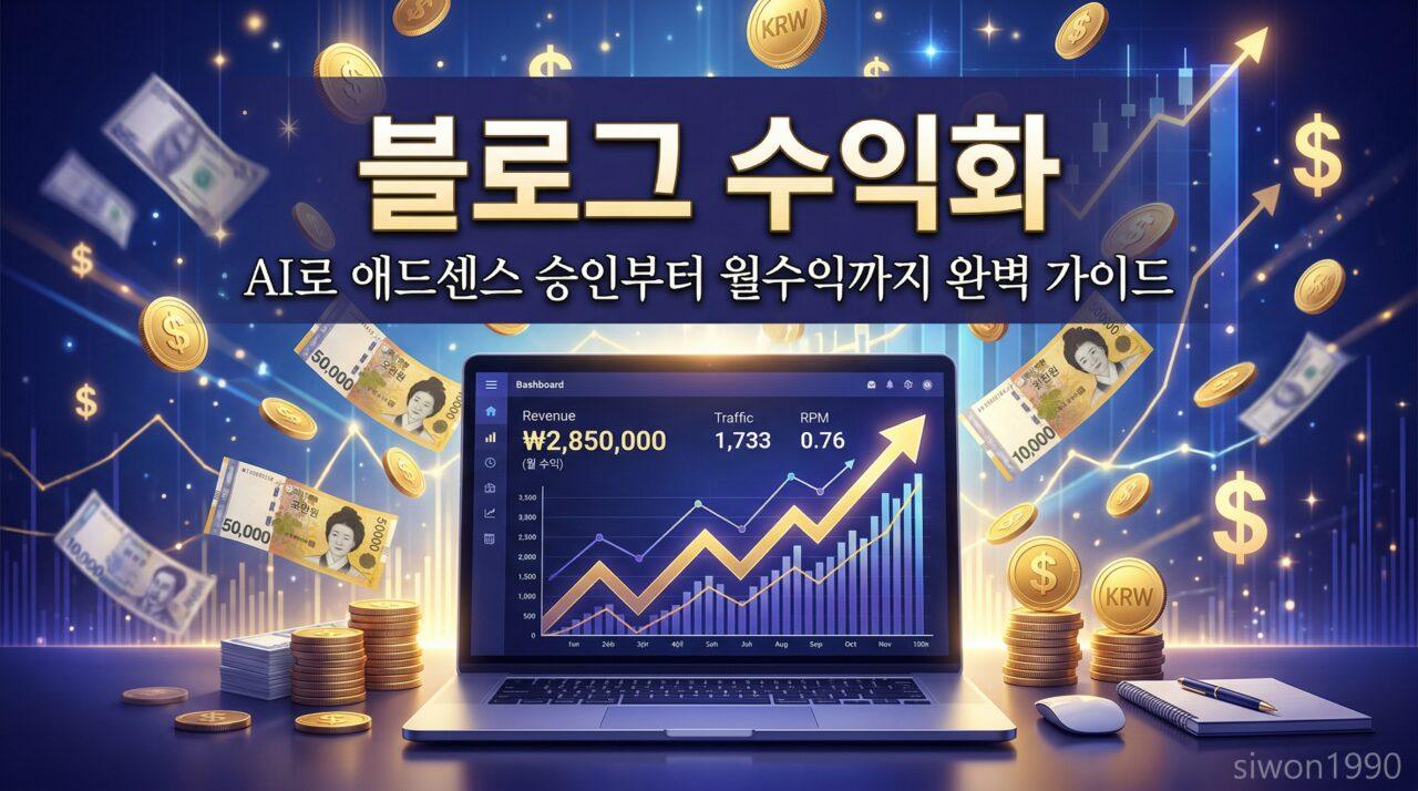 블로그 수익화 AI로 하는 법 – 애드센스 승인부터 월수익 만들기까지 완벽 가이드