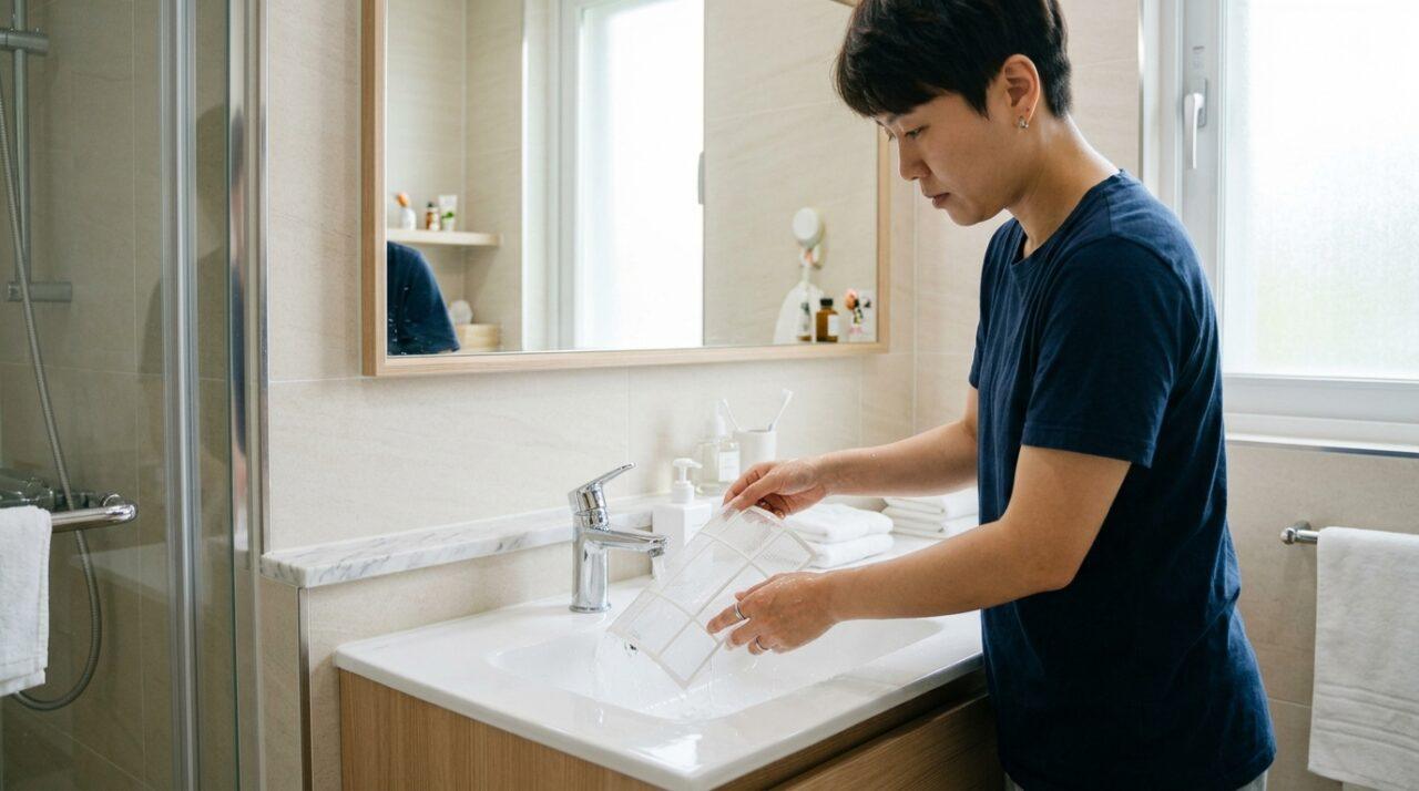 에어컨 필터 청소 방법 — 물로 씻어 그늘에서 말리기
