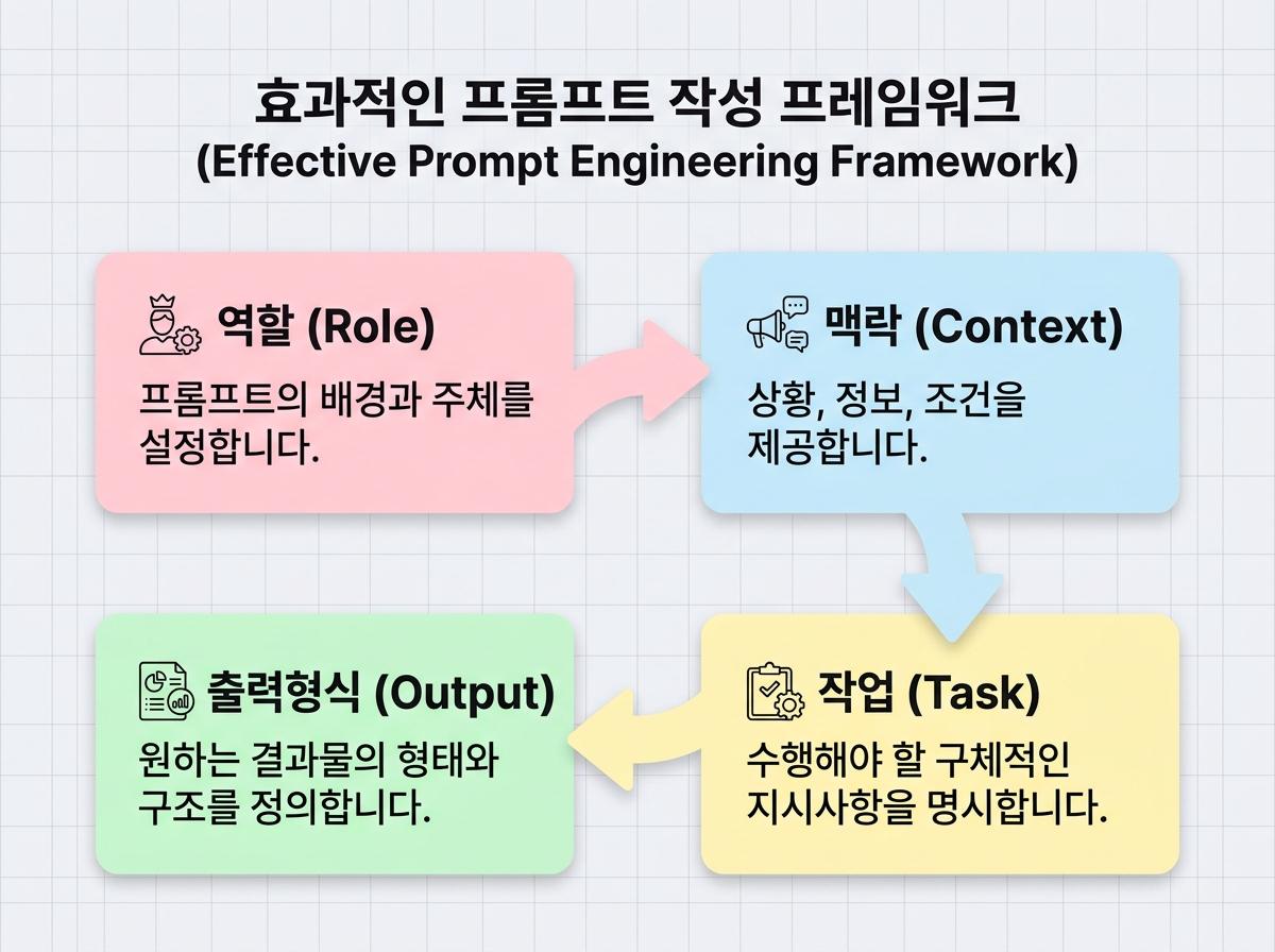 챗GPT 프롬프트 구조 다이어그램 (역할, 맥락, 작업, 출력형식)