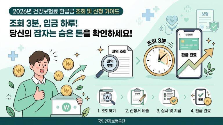 2026년 건강보험료 환급금 조회 및 신청 방법 안내 이미지