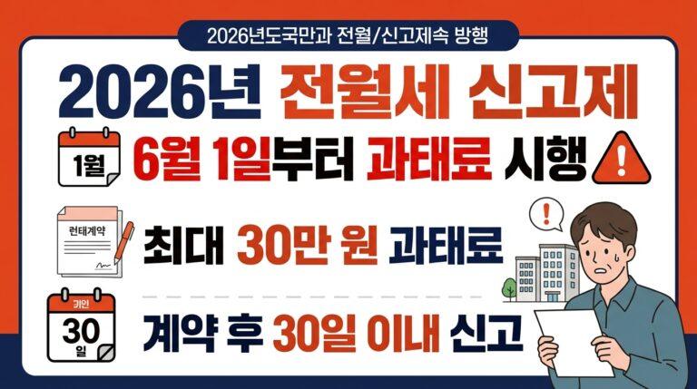 2026년 전월세 신고제 과태료 시행 안내와 온라인 신고 방법 총정리 이미지