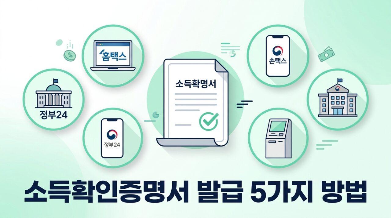 국민성장펀드 소득확인증명서 발급 방법 5가지 — 홈택스 안 되면 이렇게 하세요 (2026)