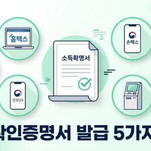 국민성장펀드 소득확인증명서 발급 방법 홈택스 손택스 정부24 총정리