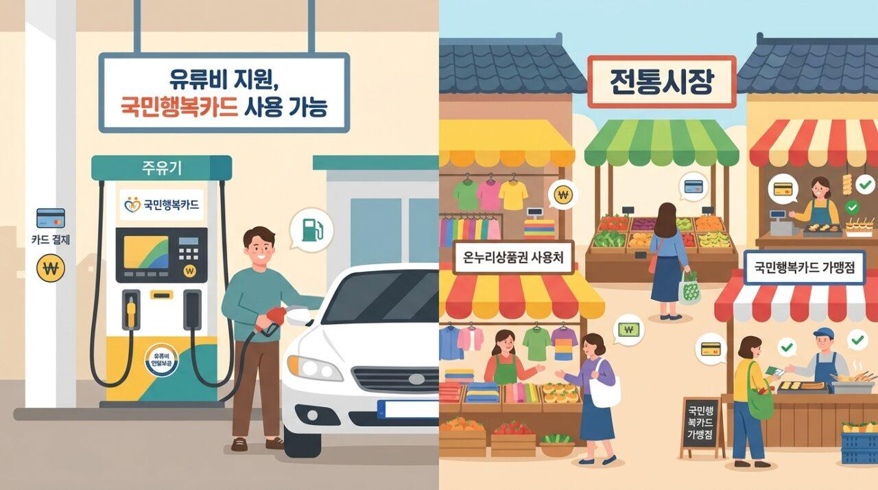 고유가 피해지원금 사용처 주유소 전통시장 사용 가능한 곳 안내