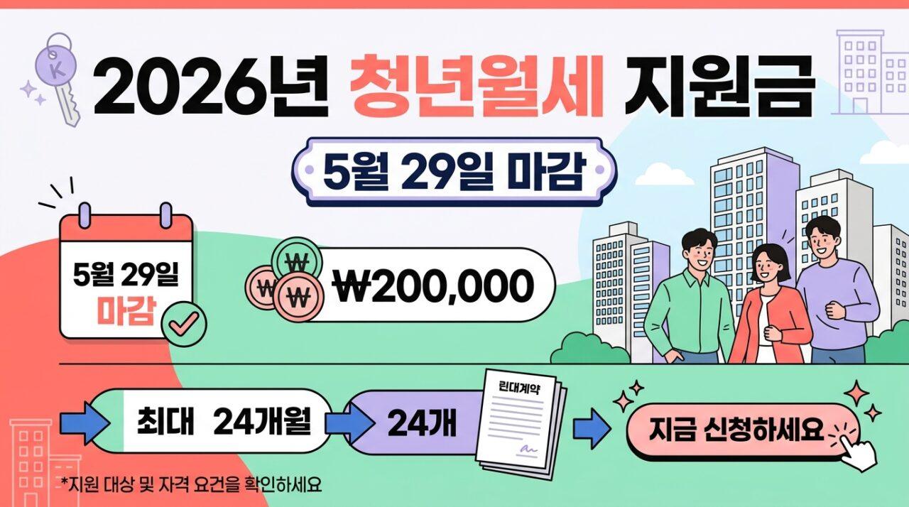 2026 청년월세 지원금 신청 총정리 | 조건·서류·복지로 신청방법 (5/29 마감)