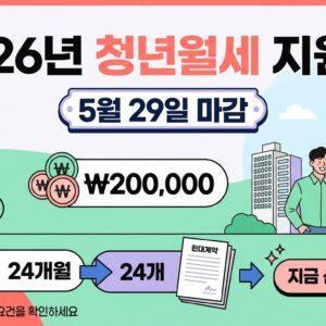 2026년 청년월세 지원금 신청 조건과 방법 총정리 안내 이미지