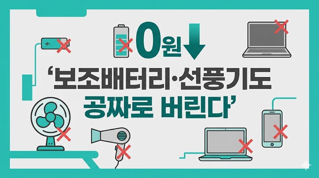 보조배터리·선풍기도 공짜로 버린다 — 2026 폐가전 무상수거 확대 품목·신청법