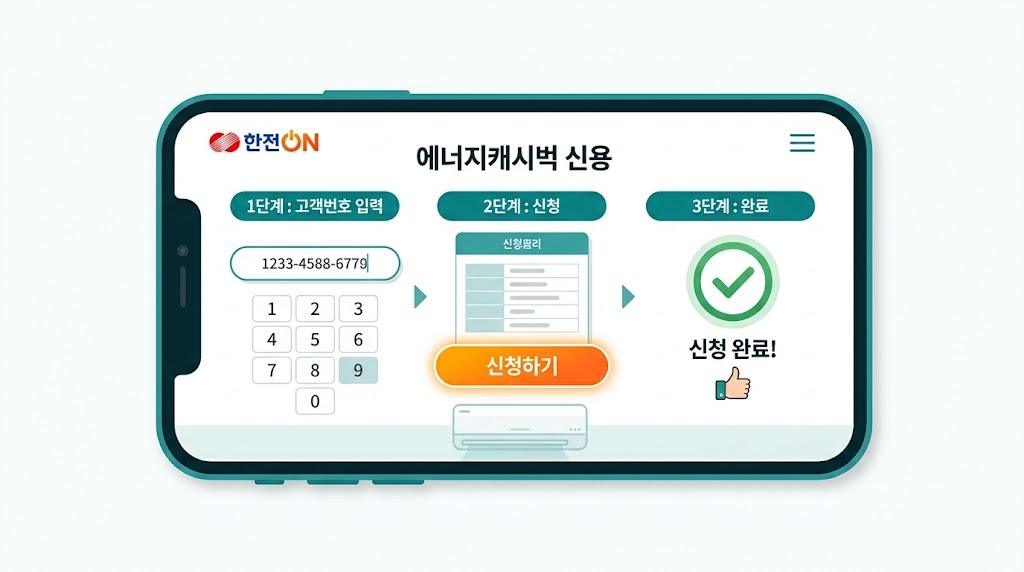 한전ON 에너지캐시백 신청 단계