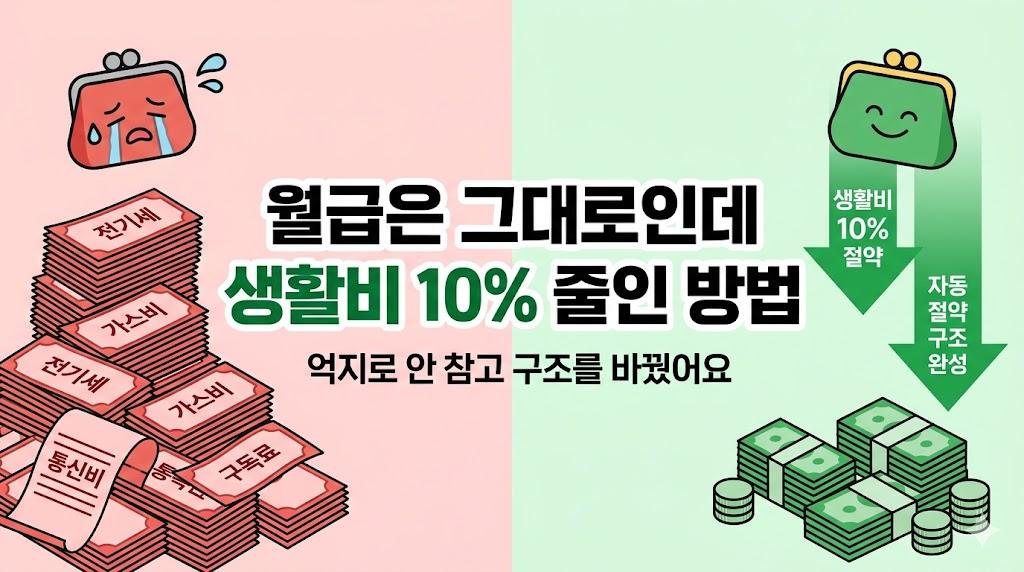 월급은 그대로인데 생활비 10% 줄인 방법 — 억지로 안 참고 구조를 바꿨어요 (2026)