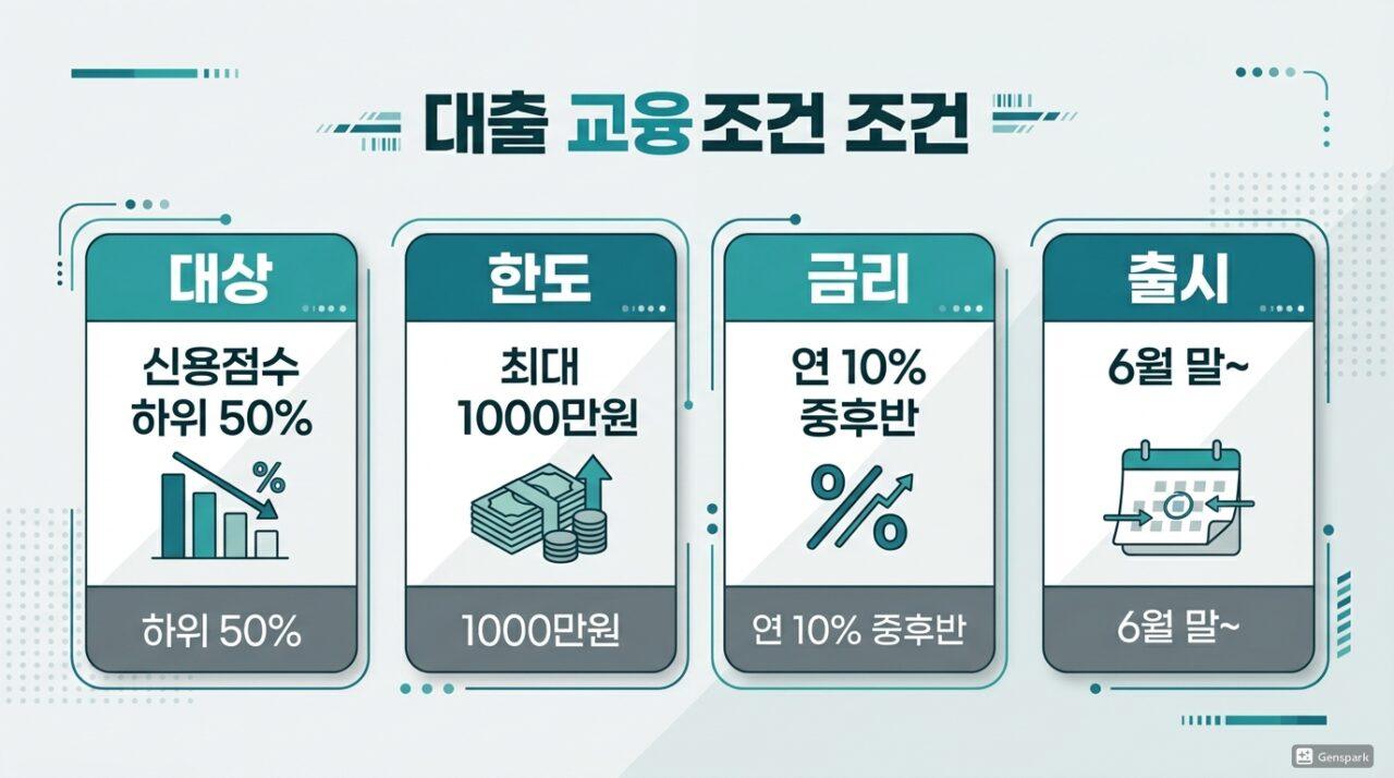 생활안정자금대출 대상 한도 금리 출시시점 핵심 4가지 인포그래픽