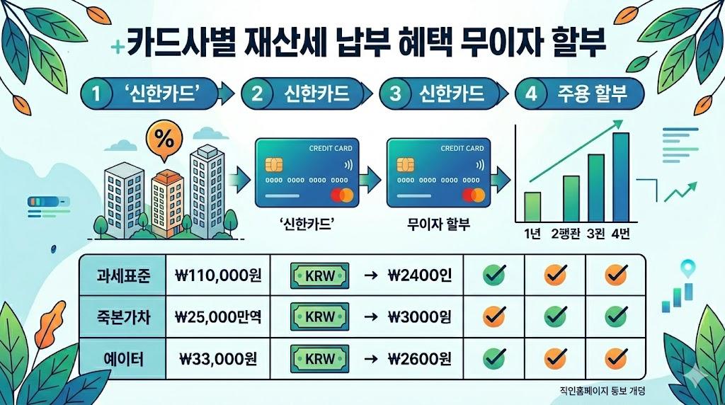 재산세 카드납부 무이자 혜택