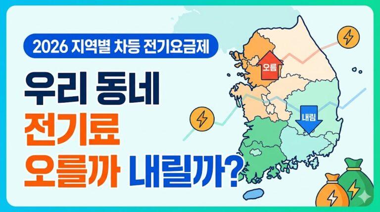 2026 지역별 차등 전기요금제 우리 동네 오를까 내릴까
