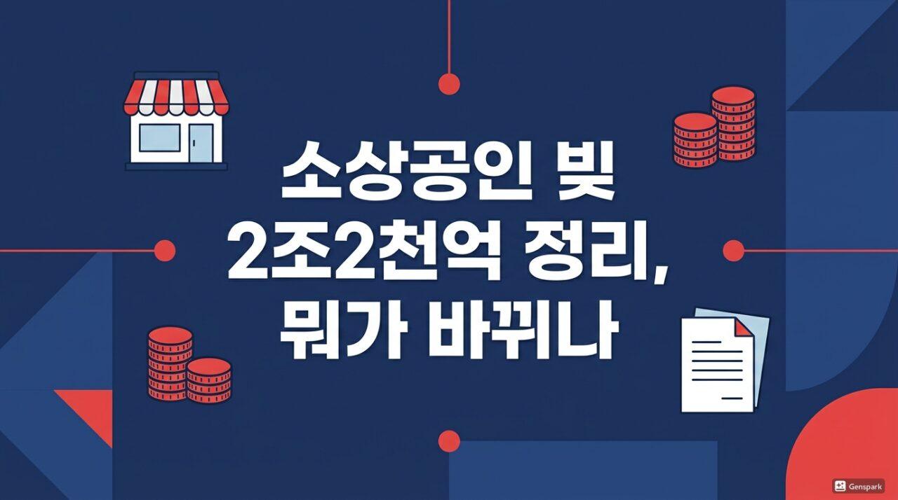 소상공인 빚 2조2천억 정리한다 — 누가 대상이고 뭐가 바뀌나 (2026 보증제도 개편)
