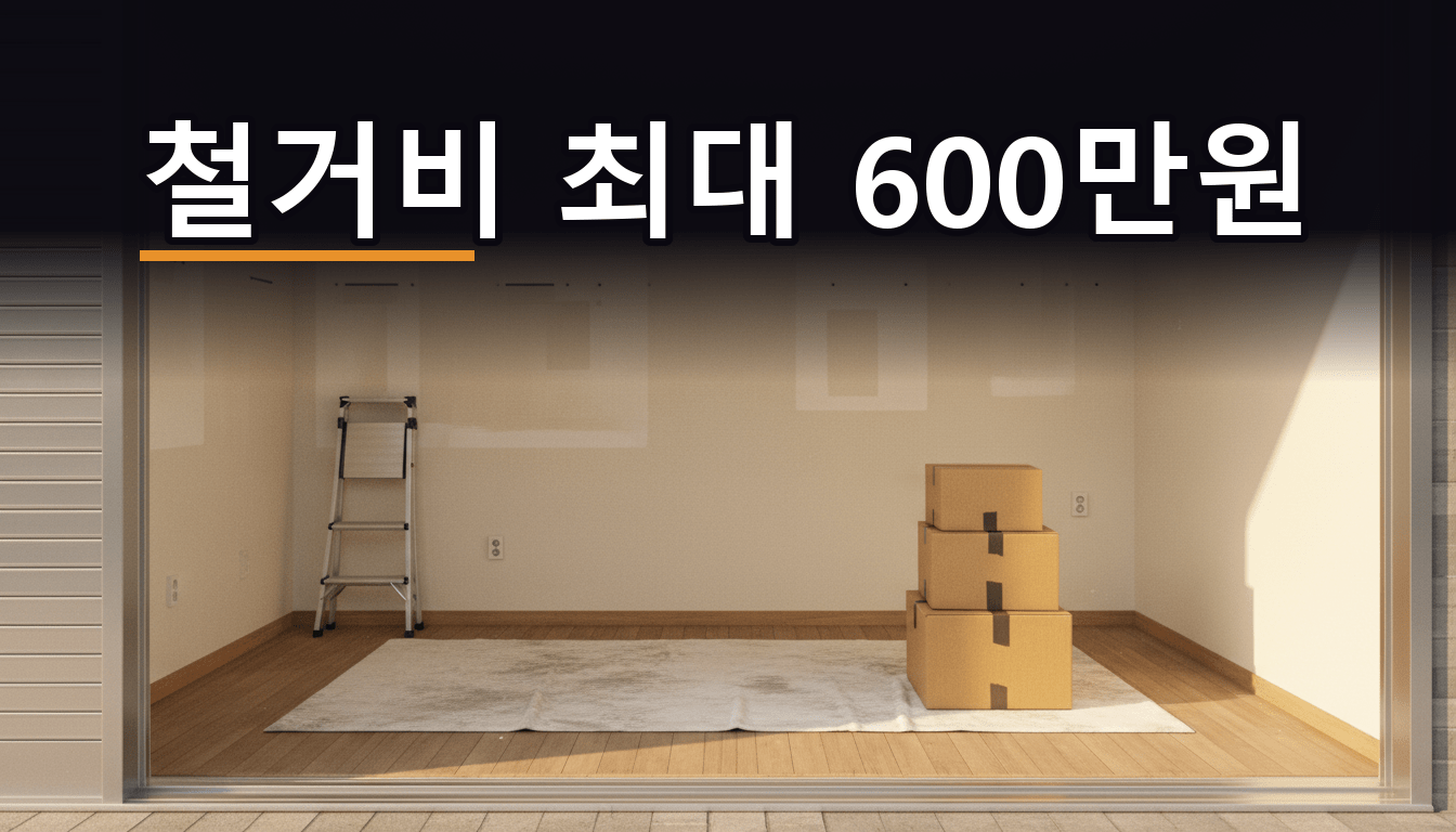 폐업 정리 중인 소상공인 점포 내부 - 희망리턴패키지 점포철거비 지원 안내
