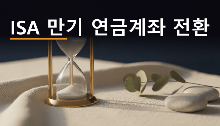 ISA 만기 연금계좌 전환의 60일 기한을 상징하는 황동 모래시계