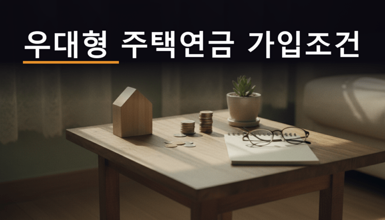 우대형 주택연금 가입조건을 상징하는 창가의 작은 주택 모형과 동전
